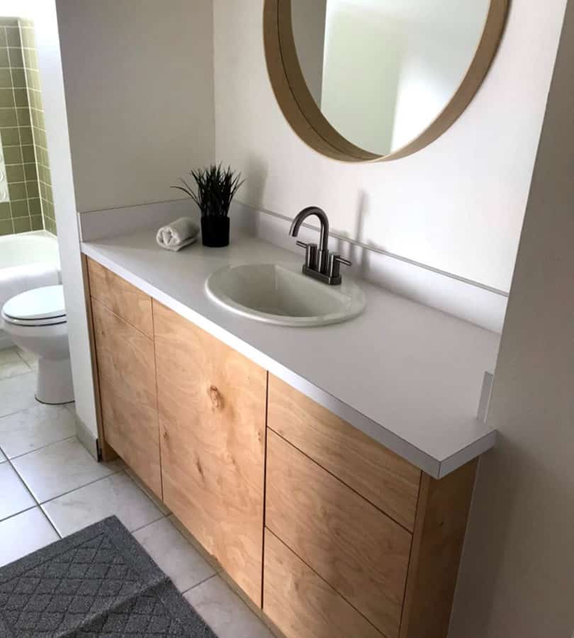 cost to remodel a bathroom depends on the size. This single sink vanity would cost less than a double sink vanity, for instance. 
