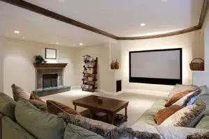 Basement remodel to remove a wall and expand home theater
