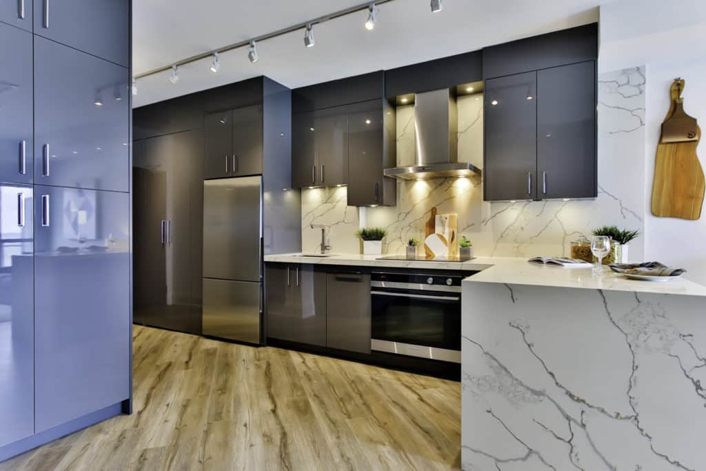 new kitchen remodel in Utah with wood floors