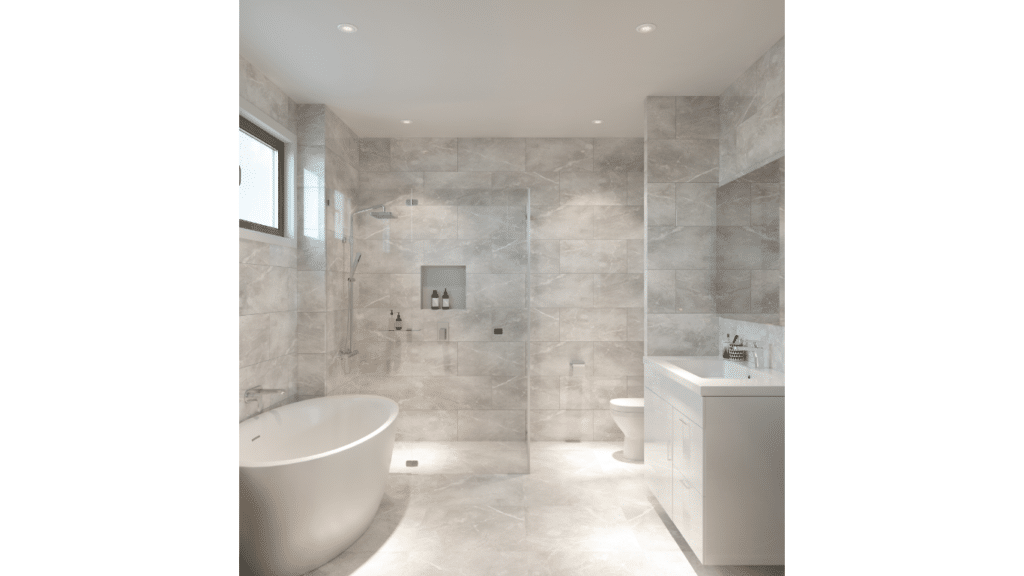 open bathroom concept with a soaking tub