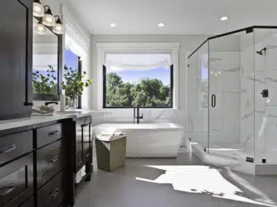 bathtub with separate walk in shower