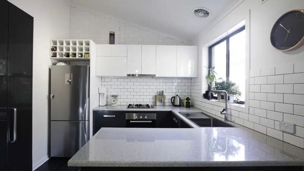 Kitchen remodel with a subway custom tile design