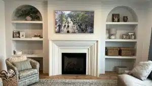 Here is the completed built-in fireplace remodel and entertainment center that Allied Remodeling Contractors installed in Lehi, Utah