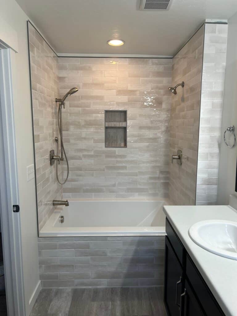 Here is the finished complete shower to bathtub conversion in Lehi, UT from Allied Remodeling Contractors.