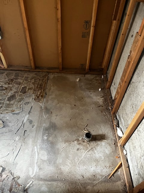 Progress photos with gutting out and framing this bathroom. 