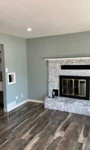 More images of the living room Allied Remodeling Contractors is about to do a fireplace remodel on in Provo, Utah.
