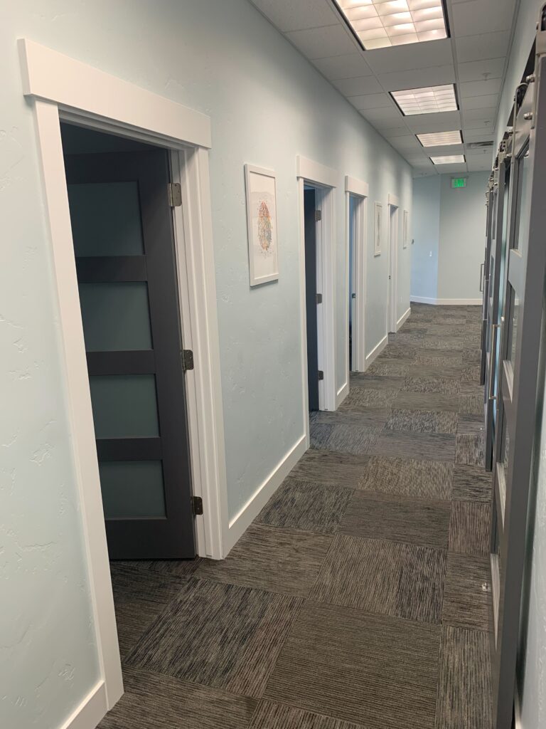 The commercial TI project that Allied Remodeling Contractors is doing will begin with opening up and removing all of these private rooms to create one large open space. 
