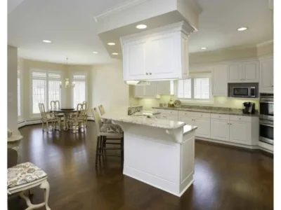 Open concept kitchens boast an open floor plan that's very popular these days.